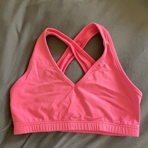 Pink sports bra and Shorts